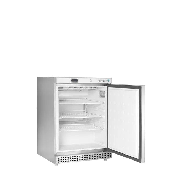 Tefcold UR200X1 — open door showing interior shelves
