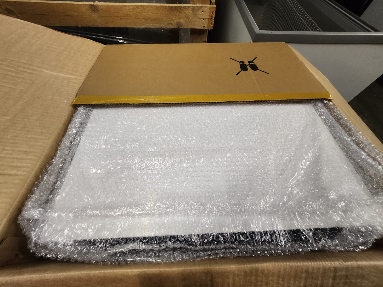 Tefcold UR200X1 — original box with product label showing model UR200X1, 240V, Chiller
