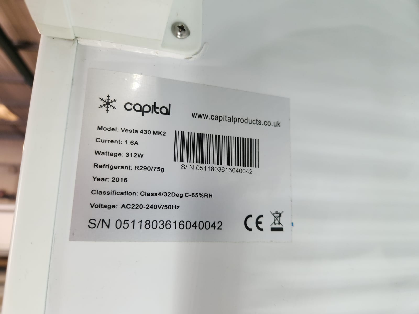 Capital Vesta 430 MK2 — Commercial Display Fridge (2016)