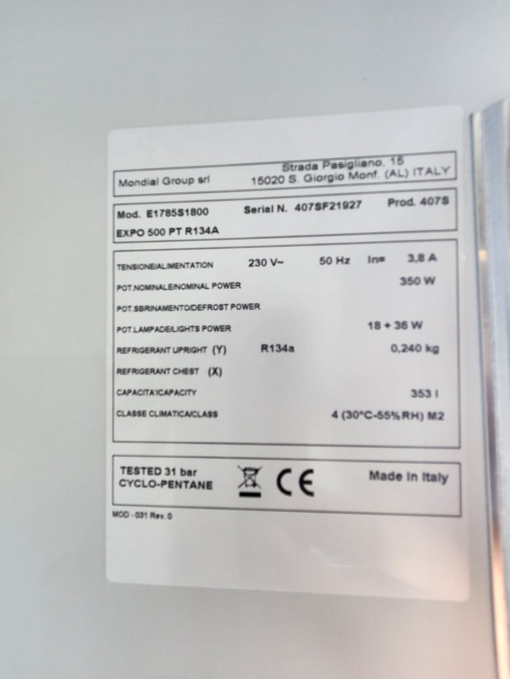 Mondial EXPO 500 PT — Commercial Display Drinks Fridge 353L