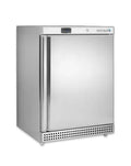Tefcold UR200X1 — stainless steel undercounter fridge, closed door, front view